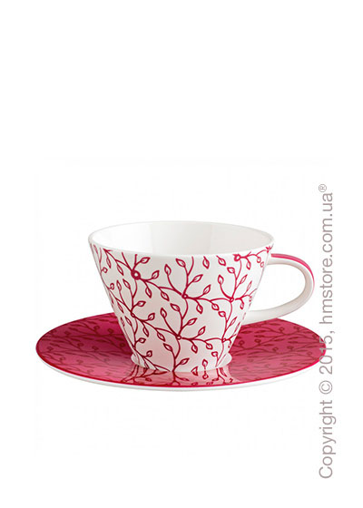 Чашка с блюдцем Villeroy & Boch коллекция Caffè Club Floral 390 мл, Berry