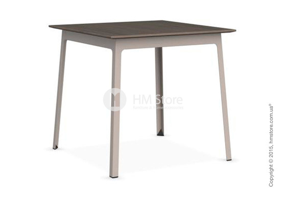 Стол Calligaris Dot, Square wood and metal table, Melamine deco nougat and Metal matt taupe