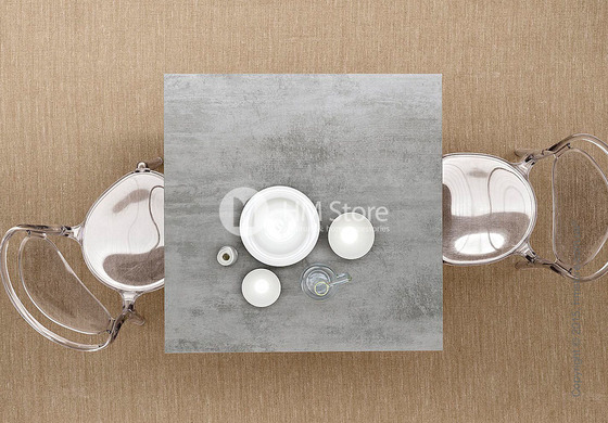 Стол Calligaris Dot, Square wood and metal table, Melamine deco nougat and Metal matt taupe