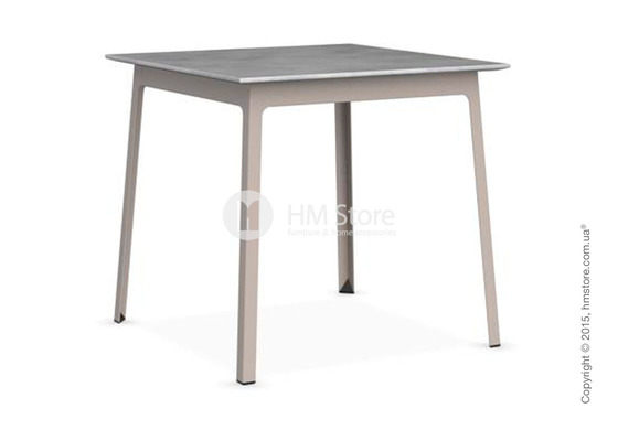 Стол Calligaris Dot, Square wood and metal table, Melamine beton grey and Metal matt taupe