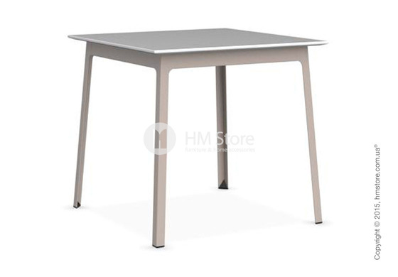 Стол Calligaris Dot, Square wood and metal table, Melamine matt white and Metal matt taupe
