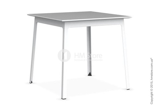 Стол Calligaris Dot, Square wood and metal table, Melamine multistripe silk and Metal matt optic white Стол Calligaris Dot, Square wood and metal table, Melamine multistripe silk and Metal matt optic white