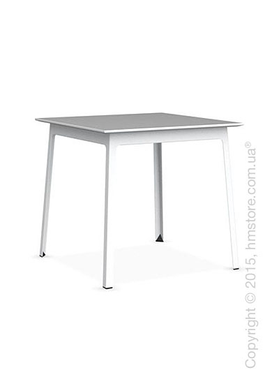 Стол Calligaris Dot, Square wood and metal table, Melamine multistripe silk and Metal matt optic white