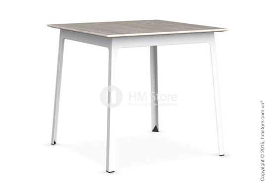Стол Calligaris Dot, Square wood and metal table, Melamine deco pearl and Metal matt optic white