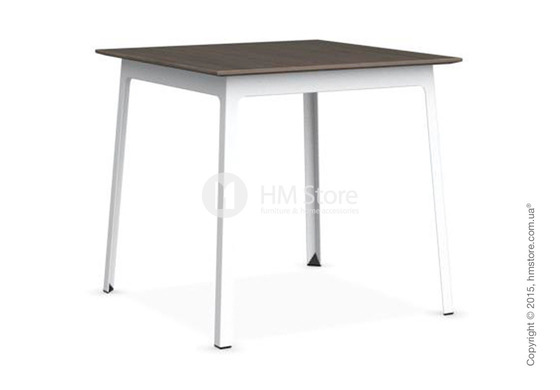 Стол Calligaris Dot, Square wood and metal table, Melamine deco nougat and Metal matt optic white