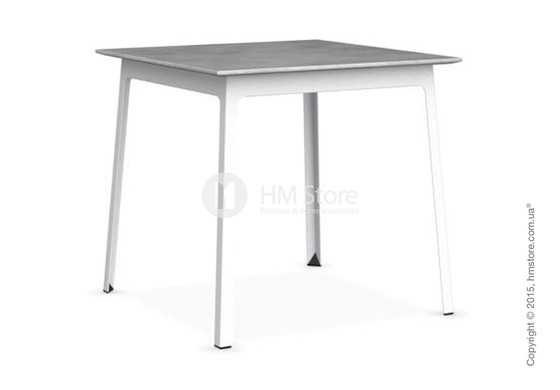 Стол Calligaris Dot, Square wood and metal table, Melamine beton grey and Metal matt optic white Стол Calligaris Dot, Square wood and metal table, Melamine beton grey and Metal matt optic white