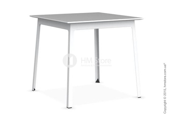 Стол Calligaris Dot, Square wood and metal table, Melamine matt white and Metal matt optic white