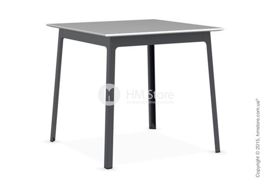 Стол Calligaris Dot, Square wood and metal table, Melamine multistripe silk and Metal matt grey