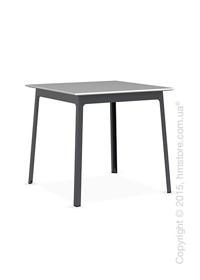 Стол Calligaris Dot, Square wood and metal table, Melamine multistripe silk and Metal matt grey