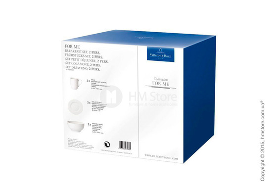 Набор посуды для завтрака Villeroy & Boch коллекция For Me на 2 персоны, 6 предметов