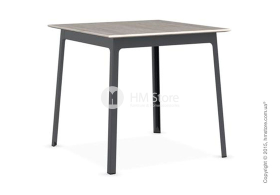 Стол Calligaris Dot, Square wood and metal table, Melamine deco pearl and Metal matt grey