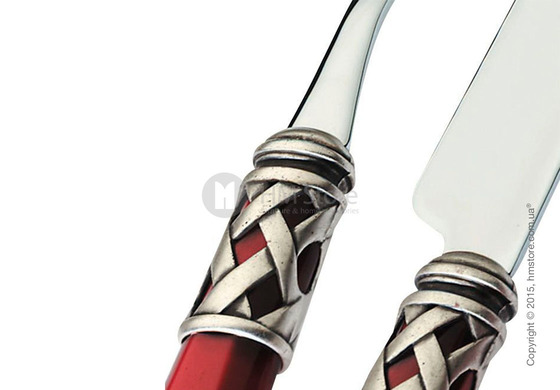 Набор столовых приборов Bugatti Aladdin коллекция Old-Silverplated Ring на 12 персон, 75 предметов, Burgundy