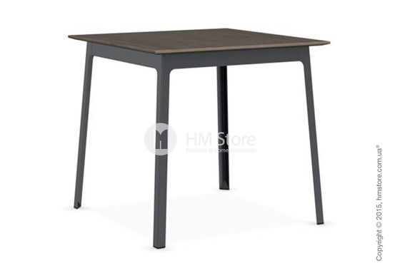 Стол Calligaris Dot, Square wood and metal table, Melamine deco nougat and Metal matt grey