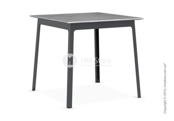 Стол Calligaris Dot, Square wood and metal table, Melamine beton grey and Metal matt grey