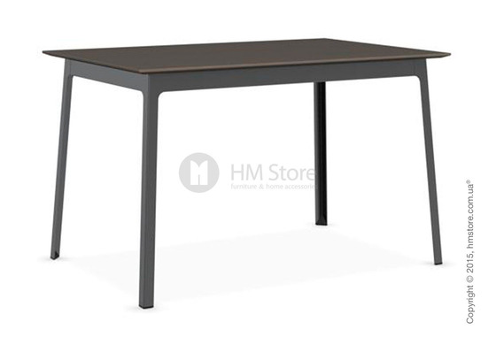 Стол Calligaris Dot, Rectangular wood and metal table, Melamine multistripe soil brown and Metal matt black