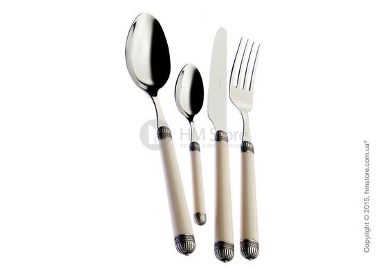 Набор столовых приборов Bugatti Dorico на 12 персон, 75 предметов, Ivory