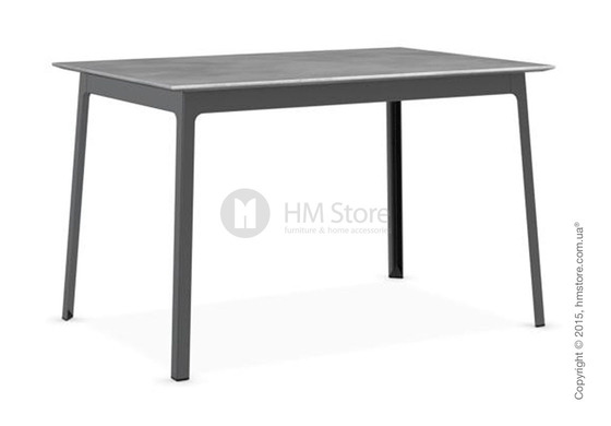 Стол Calligaris Dot, Rectangular wood and metal table, Melamine beton grey and Metal matt black