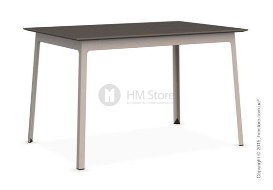 Стол Calligaris Dot, Rectangular wood and metal table, Melamine multistripe soil brown and Metal matt taupe