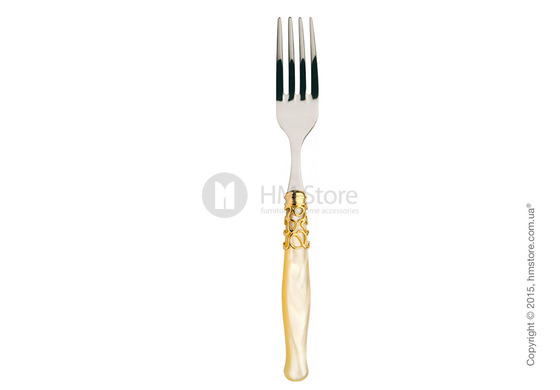 Набор столовых приборов Bugatti Selene коллекция Gold-plated Ring на 12 персон, 75 предметов, Ivory