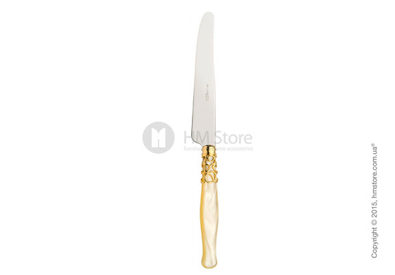 Набор столовых приборов Bugatti Selene коллекция Gold-plated Ring на 12 персон, 75 предметов, Ivory