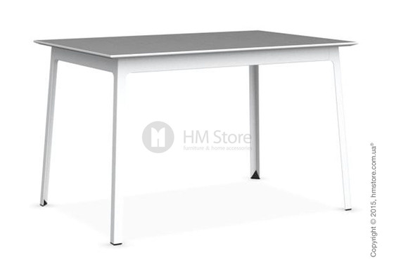 Стол Calligaris Dot, Rectangular wood and metal table, Melamine multistripe silk and Metal matt optic white