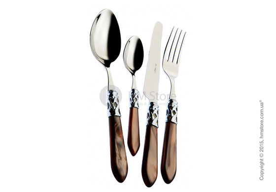 Набор столовых приборов Bugatti Aladdin коллекция Chrome Metal Ring на 12 персон, 75 предметов, Onyx Набор столовых приборов Bugatti Aladdin коллекция Chrome Metal Ring на 12 персон, 75 предметов, Onyx