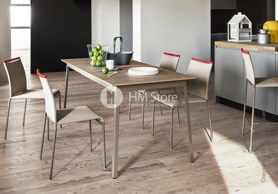 Стол Calligaris Dot, Rectangular wood and metal table, Melamine beton grey and Metal matt optic white Стол Calligaris Dot, Rectangular wood and metal table, Melamine beton grey and Metal matt optic white
