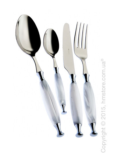 Набор столовых приборов Bugatti Country на 12 персон, 75 предметов, White