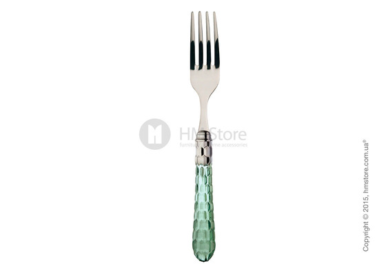Набор столовых приборов Bugatti Cristallo коллекция Chromed Metal Ring на 12 персон, 75 предметов, Transparent green