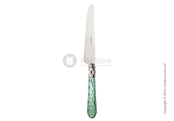 Набор столовых приборов Bugatti Cristallo коллекция Chromed Metal Ring на 12 персон, 75 предметов, Transparent green