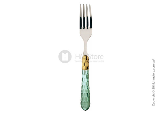 Набор столовых приборов Bugatti Cristallo коллекция Gold-plated Ring на 12 персон, 75 предметов, Transparent green