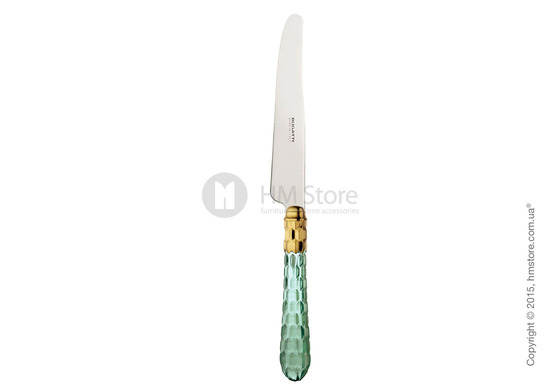 Набор столовых приборов Bugatti Cristallo коллекция Gold-plated Ring на 12 персон, 75 предметов, Transparent green