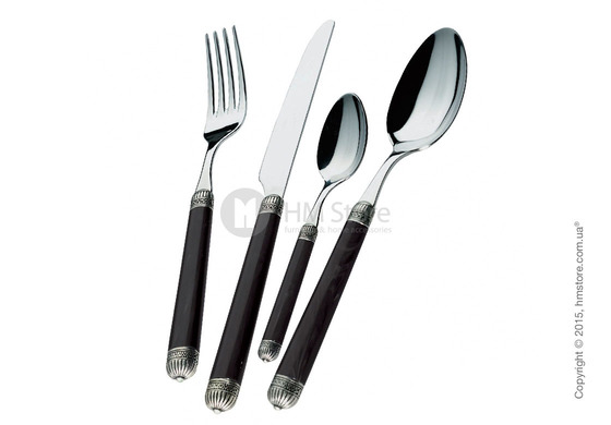 Набор столовых приборов Bugatti Dorico на 12 персон, 75 предметов, Black
