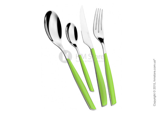 Набор столовых приборов Bugatti Glamour на 12 персон, 50 предметов, Apple green