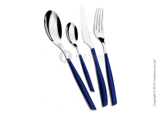 Набор столовых приборов Bugatti Glamour на 12 персон, 50 предметов, Blueberry