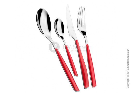 Набор столовых приборов Bugatti Glamour на 12 персон, 50 предметов, Red