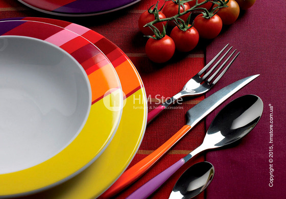 Набор столовых приборов Bugatti Glamour на 12 персон, 50 предметов, Red