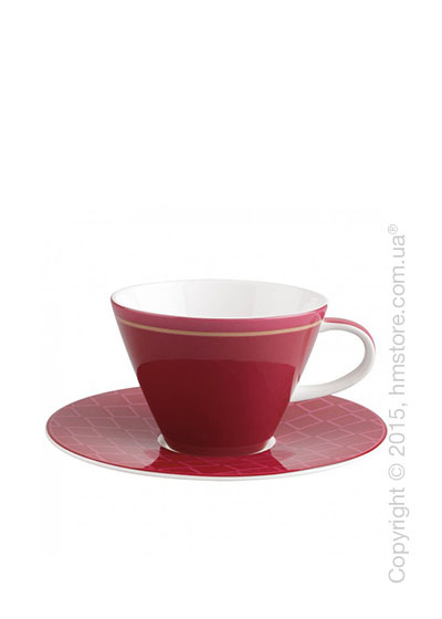 Чашка с блюдцем Villeroy & Boch коллекция Caffè Club Uni 390 мл, Berry