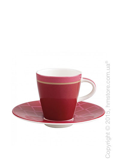 Чашка для эспрессо с блюдцем Villeroy & Boch коллекция Caffè Club Uni 100 мл, Berry