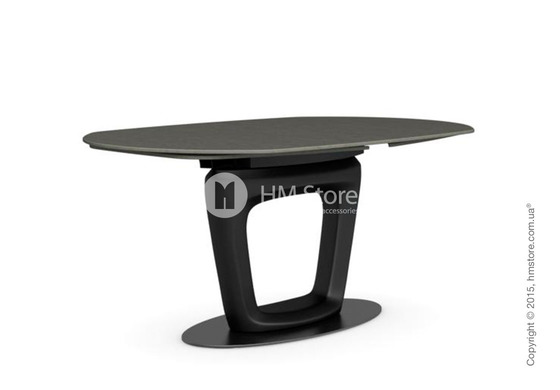 Стол Calligaris Orbital, Design extending table, Ceramic lead grey and Lacquered matt black