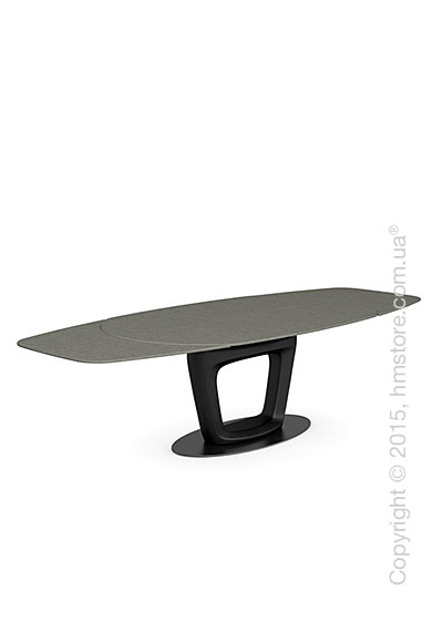 Стол Calligaris Orbital, Design extending table, Ceramic lead grey and Lacquered matt black
