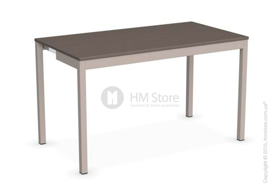 Стол Calligaris Snap Consolle, Extending console table, Melamine multistripe soil brown and Metal matt taupe