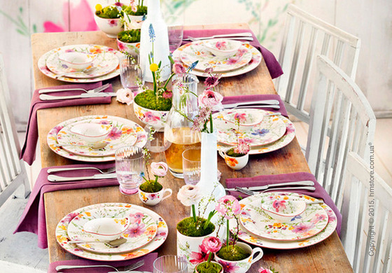 Набор тарелок Villeroy & Boch коллекция Mariefleur Basic на 6 персон, 12 предметов