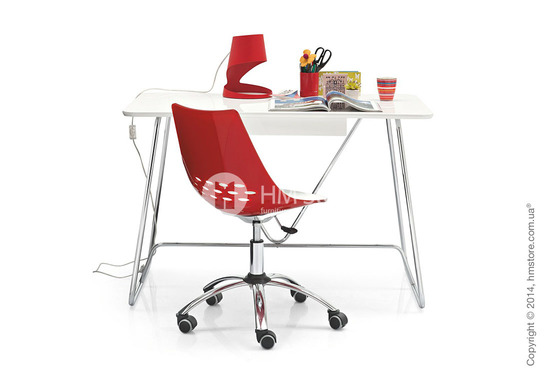 Стол Calligaris Duke Desk, Metal chromed and Finish glossy white Стол Calligaris Duke Desk, Metal chromed and Finish glossy white