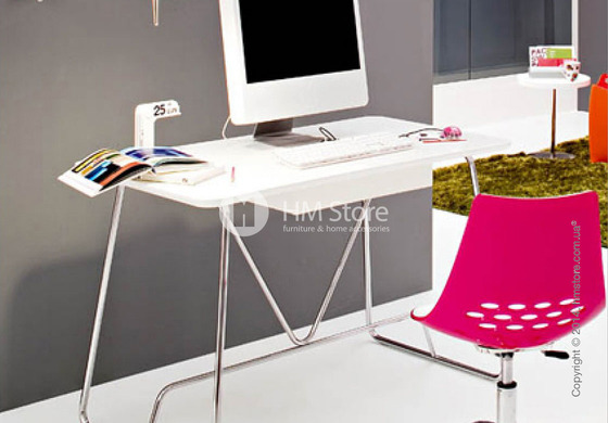 Стол Calligaris Duke Desk, Metal chromed and Finish glossy white Стол Calligaris Duke Desk, Metal chromed and Finish glossy white