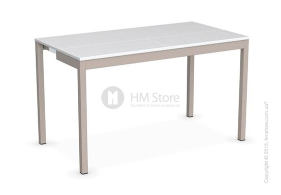 Стол Calligaris Snap Consolle, Extending console table, Melamine matt white and Metal matt taupe