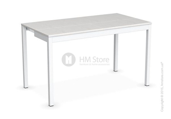 Стол Calligaris Snap Consolle, Extending console table, Melamine multistripe silk and Metal matt optic white