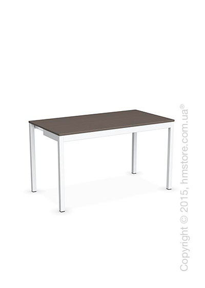 Стол Calligaris Snap Consolle, Extending console table, Melamine multistripe soil brown and Metal matt optic white