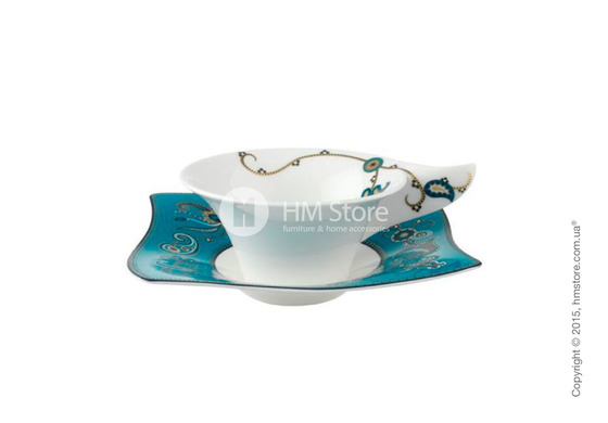 Чашка с блюдцем Villeroy & Boch коллекция Samarah, Turquoise Чашка с блюдцем Villeroy & Boch коллекция Samarah, Turquoise