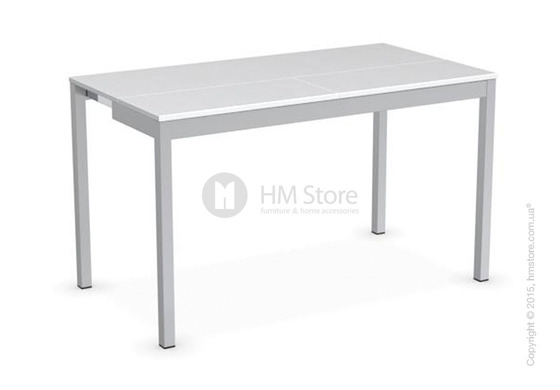 Стол Calligaris Snap Consolle, Extending console table, Melamine matt white and Metal satin steel
